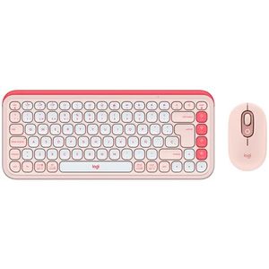 Teclado Y Mouse Logitech Pop Icom Rose Wireless 2.4Ghz - Bt