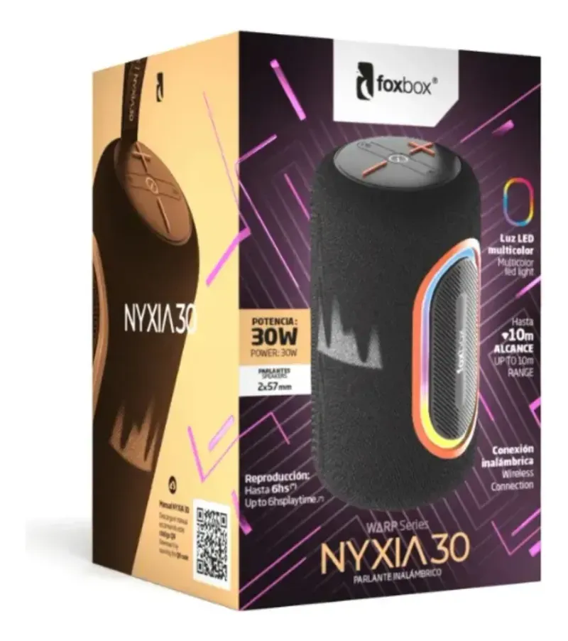 Parlante Foxbox Warp Nyxia 30 Violeta-1774023623415