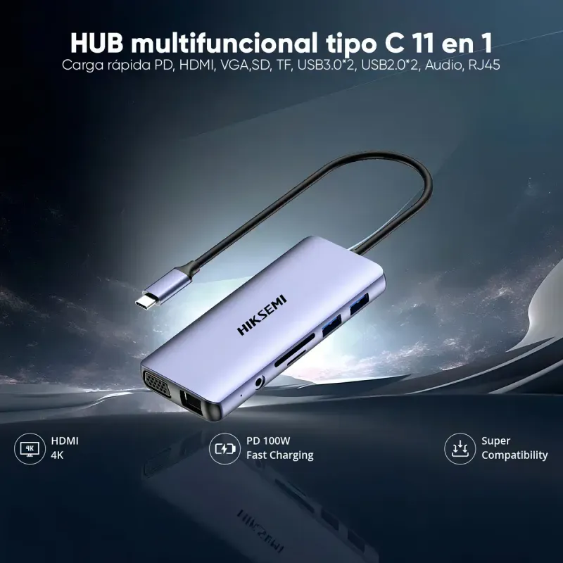 Hub Hiksemi 11 Puertos Hdmi-Tipo C-Vga-1775065099057