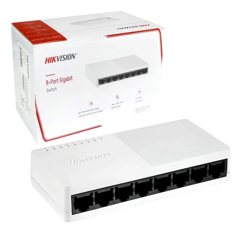 Switch Hikvision 8 Puertos Gigabit Rj45 Ports No Administrable Plastico-1775594796798