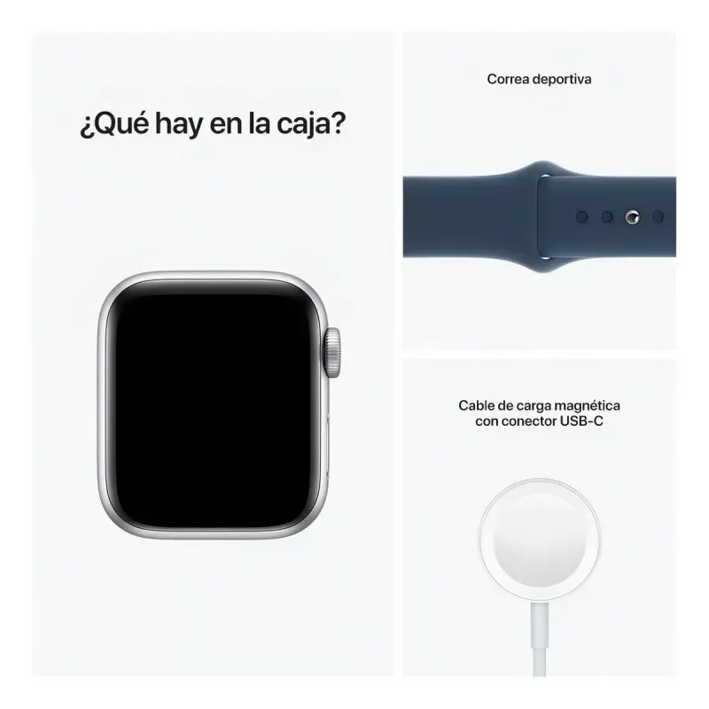 Reloj Apple Watch Se Gps 40Mm Silver Case Aluminio Malla Deportiva Denim - S/M-1775673302379