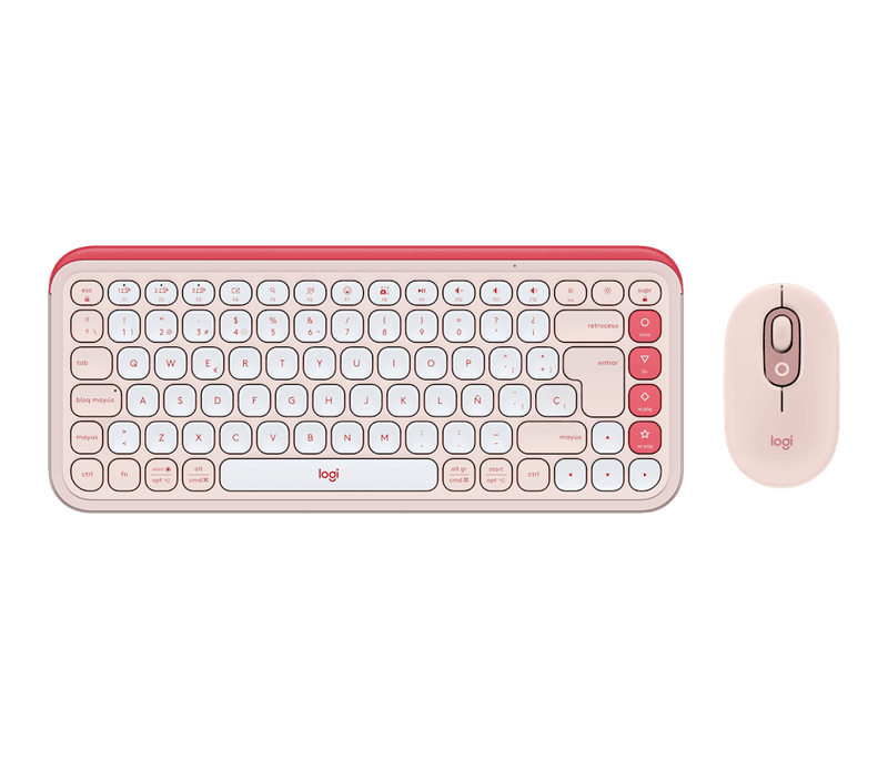 Teclado Y Mouse Logitech Pop Icom Rose Wireless 2.4Ghz - Bt-1776275870423