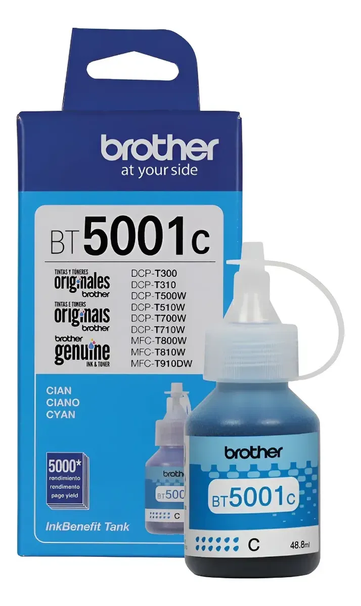 Botella de Tinta Brother BT5001C Inktank Insumo Cian-1776368472394