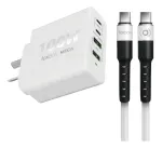 Cargador De Pared Mega 100W Blanco C/Cable-1777043972246
