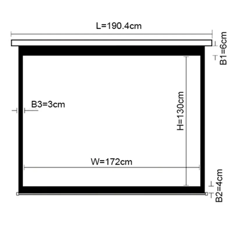 Pantalla De Proyeccion Self-Lock Blanco Mate 86 Pulgadas-1785259210280